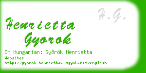 henrietta gyorok business card